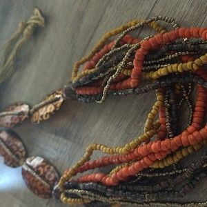 Safari Beaded Multicolor Earthtone Necklace